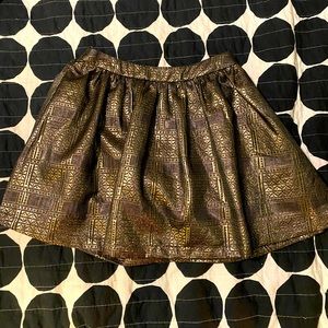 Topshop Gold brocade gathered waist flounce circle skirt